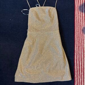Lulu's Gold Sequin Dress, Size medium